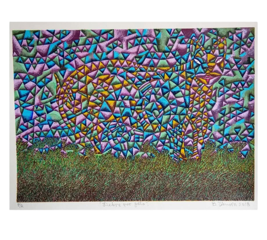 Benito Zamora - Liebre por gato / Serigrafia - 50 x 69 cm