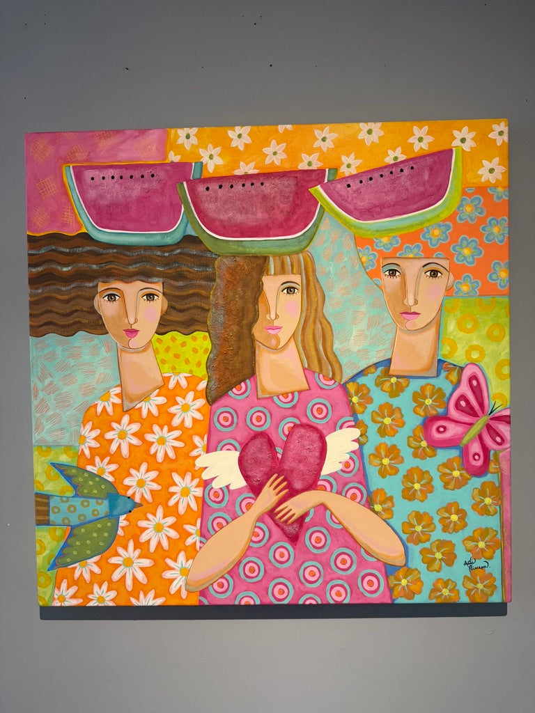 Adi Rivera – Las Tres Sandías / Acrílico sobre tela – 80 x 80 cm – 1/1