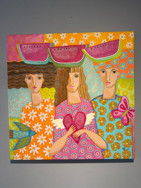 Adi Rivera – Las Tres Sandías / Acrílico sobre tela – 80 x 80 cm – 1/1