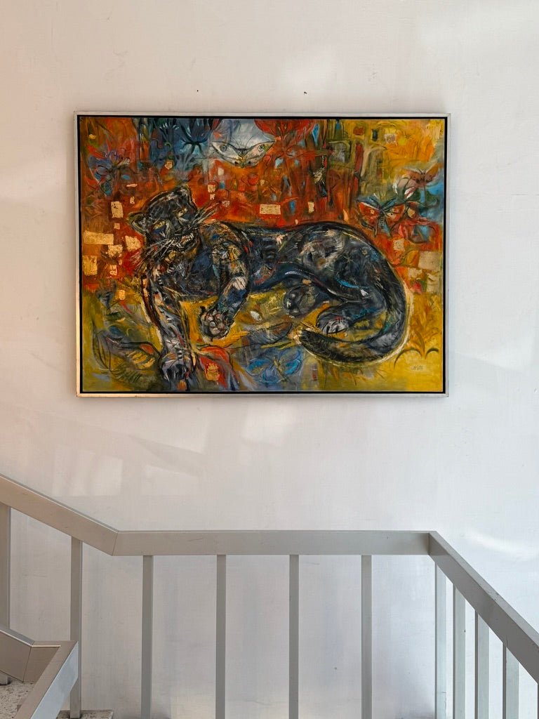 Marlinde Von Ruhs – Pantera Negra / Mixta sobre tela – 160 x 120 cm – 1/1