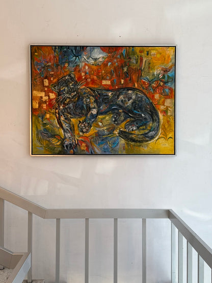 Marlinde Von Ruhs – Pantera Negra / Mixta sobre tela – 160 x 120 cm – 1/1
