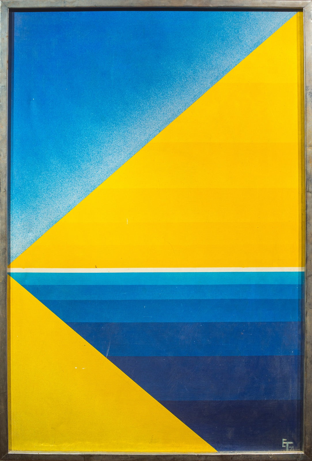 Pepin Hernandez Laos – Forma, color, espacio, horizonte blanco 1971 / Acrílico  sobre tela – 118 x 79 cm – 1/1