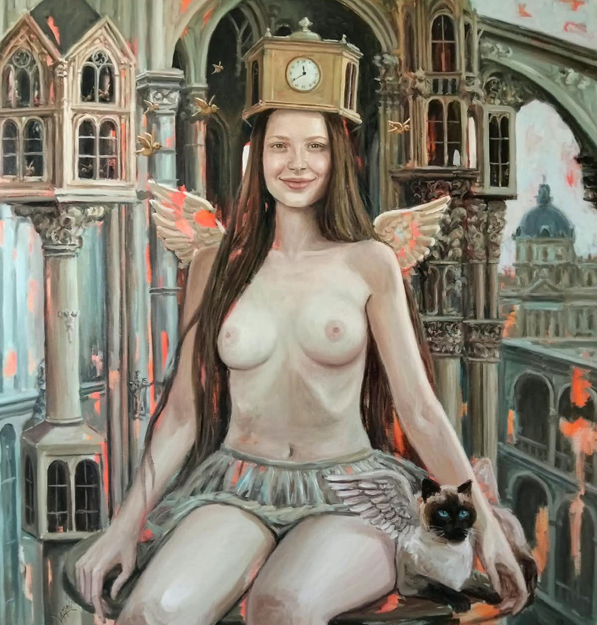 Hiran Lomeli – "Esquizofrenia mística"  / Óleo  sobre tela  – 110 x 105 cm – 1/1