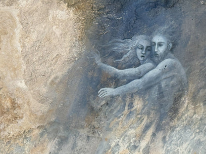 Lucia Maya – Marmol 4 Pareja en el vacio / Óleo sobre marmol – 48 x 31 cm – 1/1