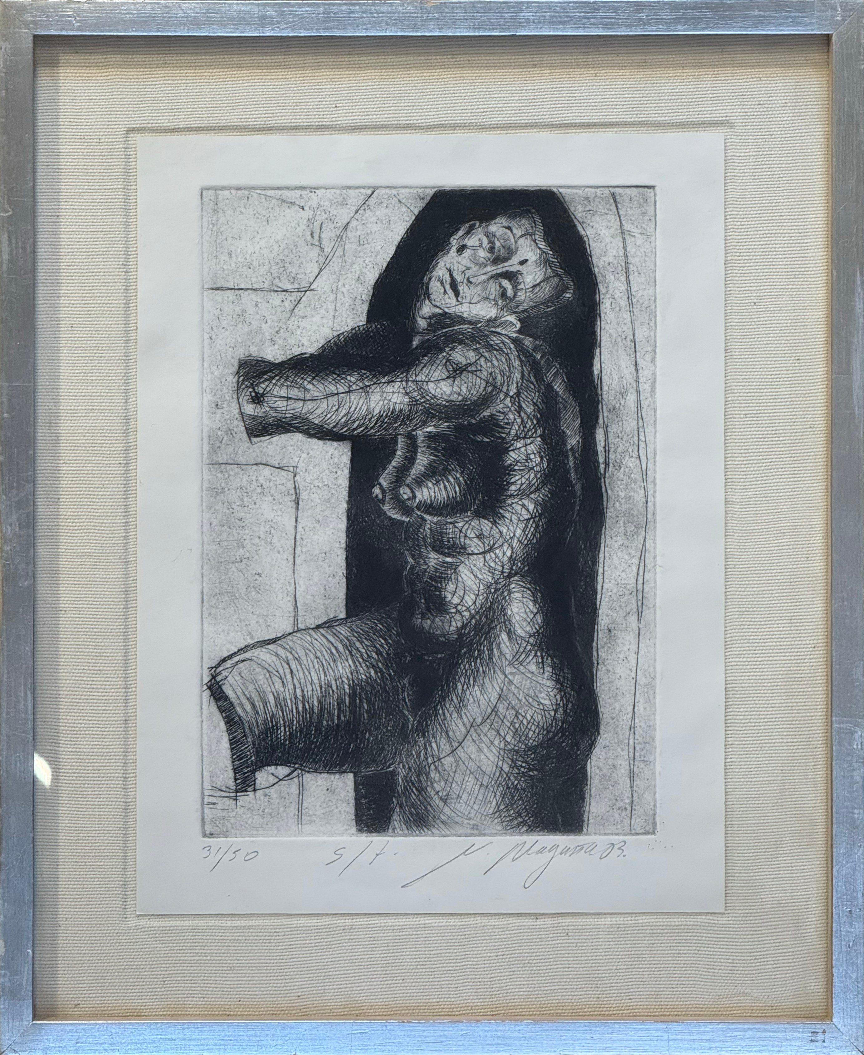 Nino Magaña – ST Desnudo vertical / Grabado sobre papel – 27 x 35 cm – 31/50