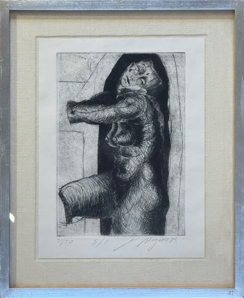 Nino Magaña – ST Desnudo vertical / Grabado sobre papel – 27 x 35 cm – 31/50