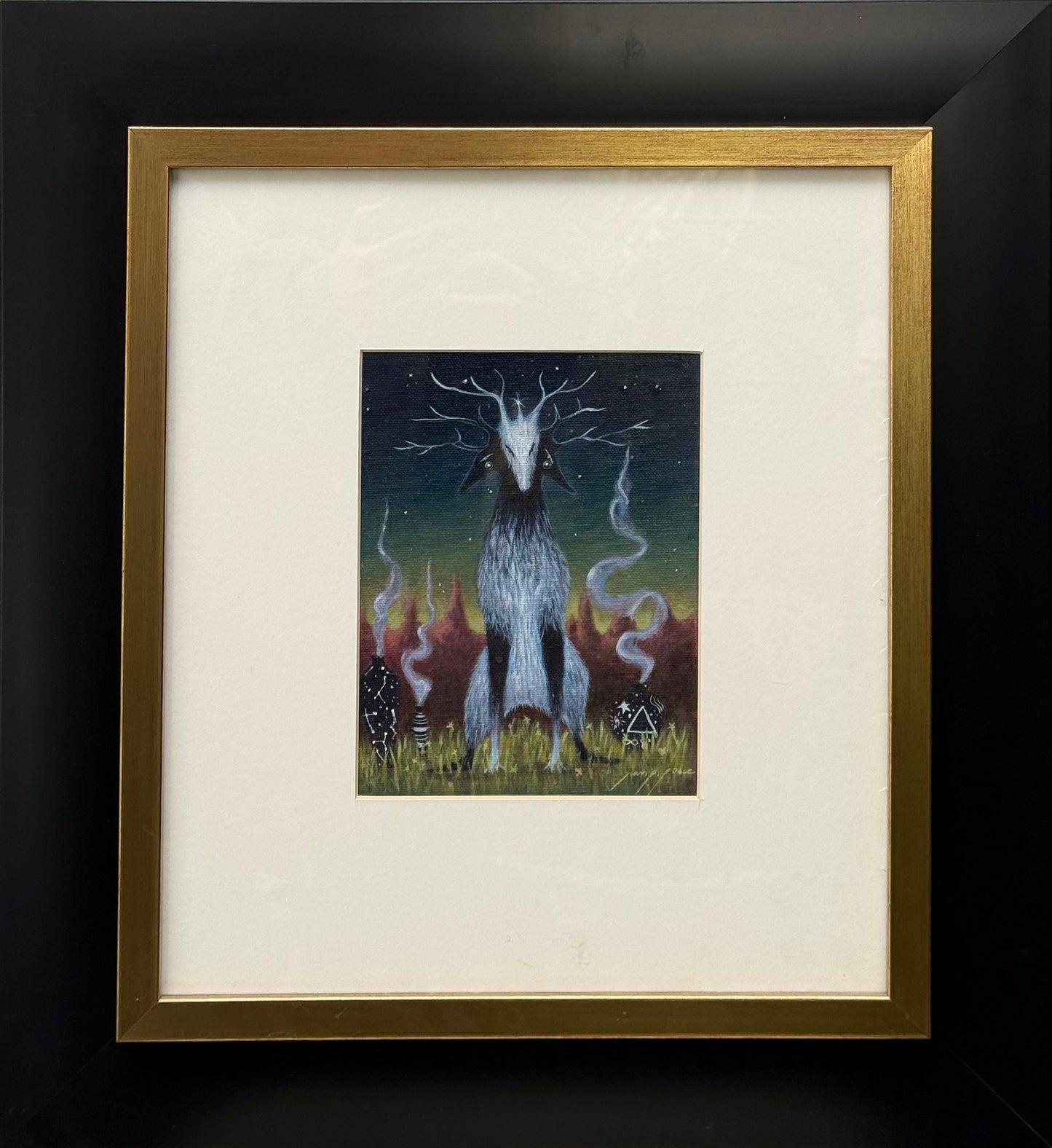 Juan Pedro Ponce – Tlacuache cerbero / Óleo  sobre tela – 15 x 20 cm – 1/1