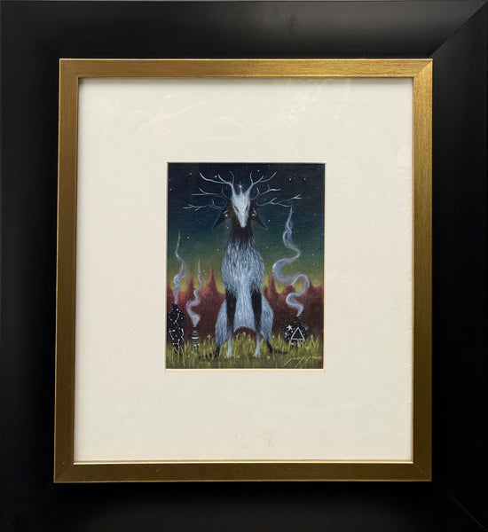 Juan Pedro Ponce – Tlacuache cerbero / Óleo  sobre tela – 15 x 20 cm – 1/1