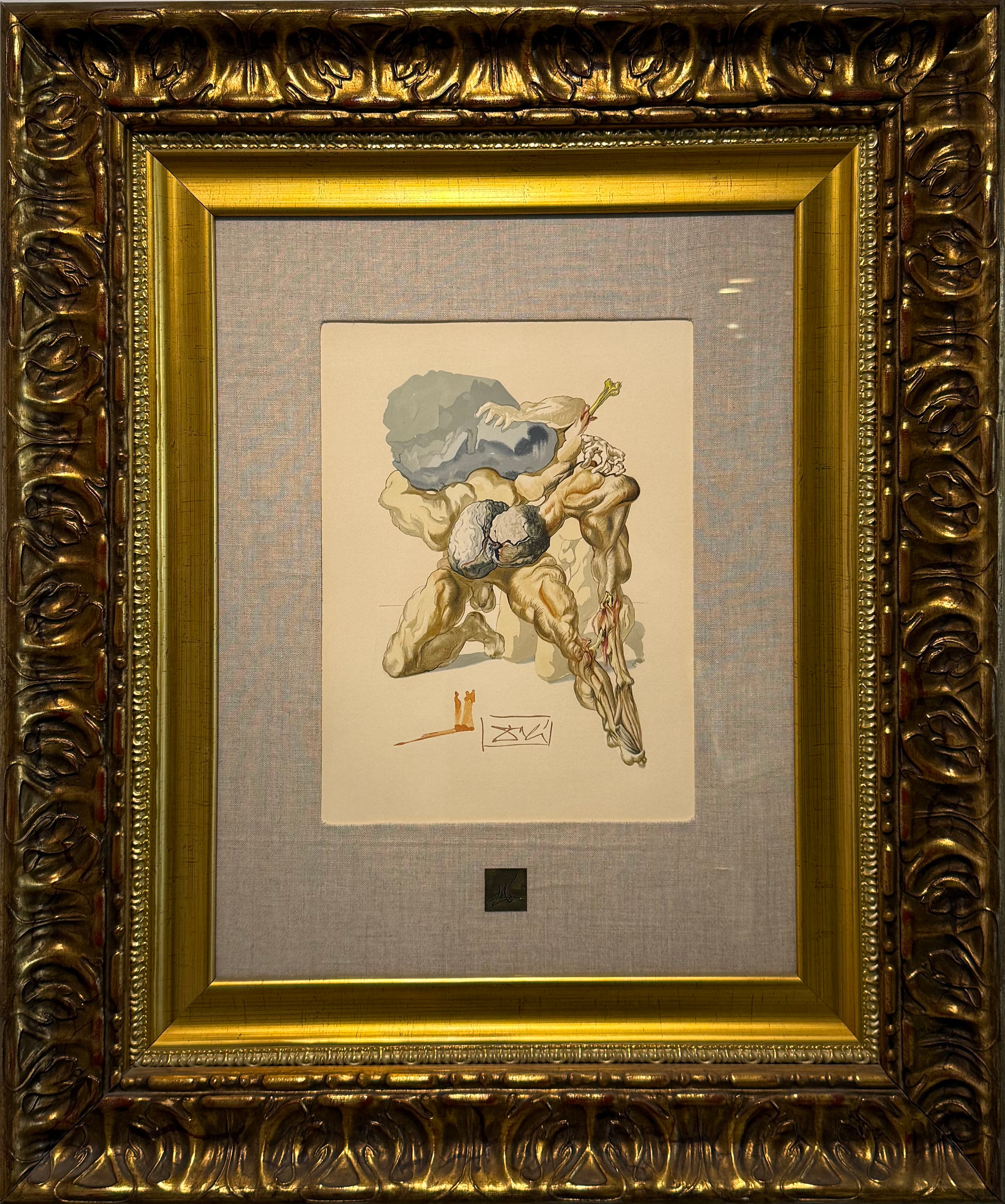 Salvador Dalí – Los avatos y los Prodigos | Divina comedia Canto 7 | Infierno / Grabado  sobre papel – 26 x 33 cm – Firmado en placa