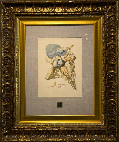 Salvador Dalí – Los avatos y los Prodigos | Divina comedia Canto 7 | Infierno / Grabado  sobre papel – 26 x 33 cm – Firmado en placa