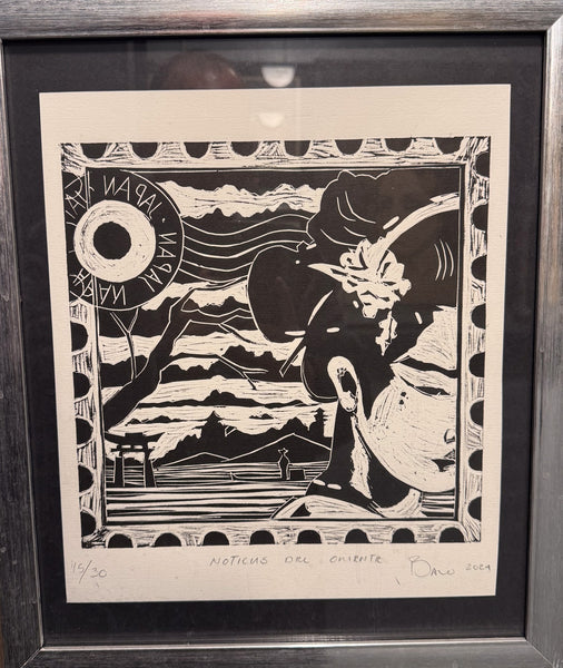 Balo Pulido – Noticias de Oriente / Linograbado sobre papel – 31 x 37 cm – 15/30