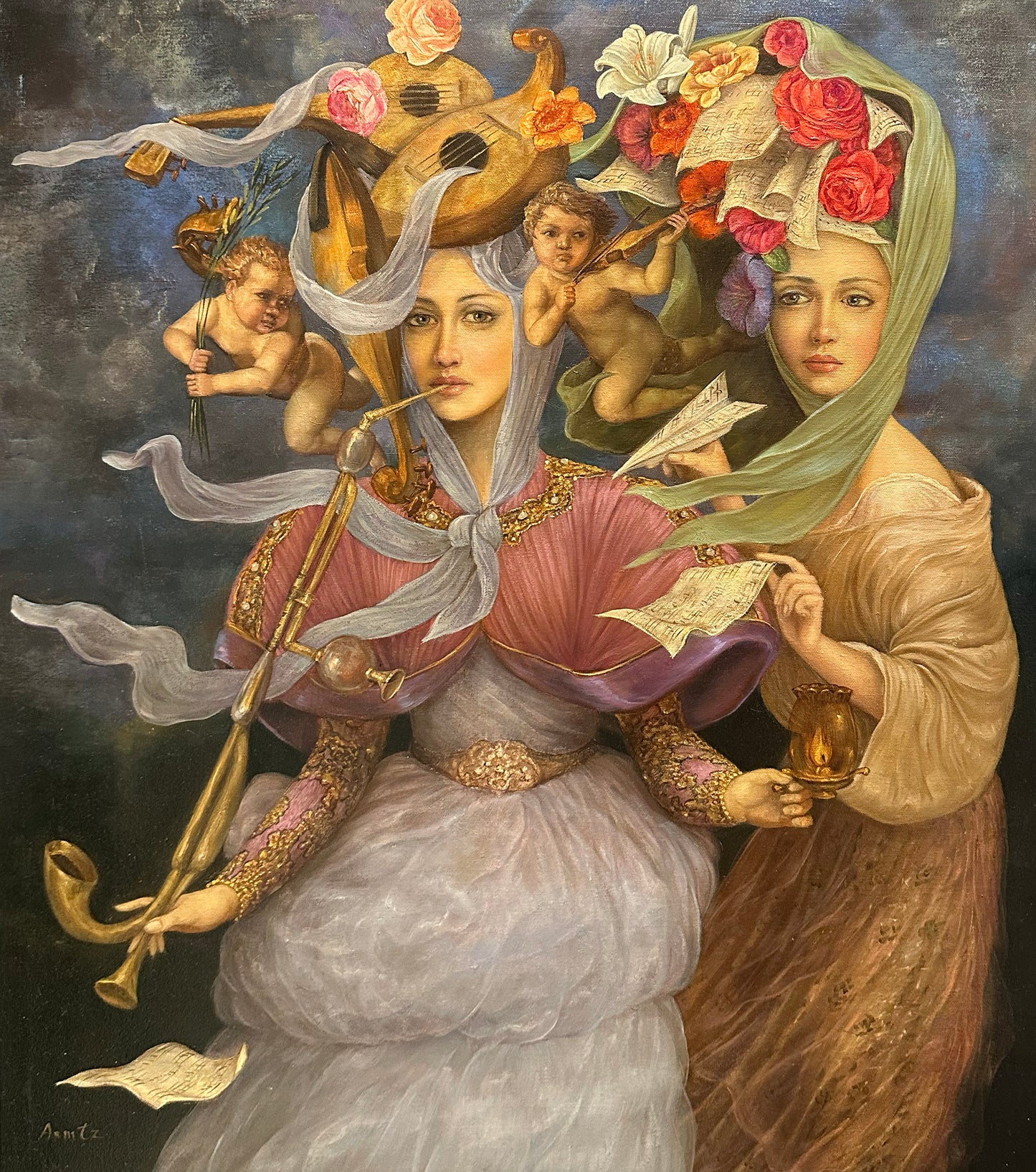 Armando Martinez - Melodías divinas / Óleo sobre tela - 75 x 65 cm