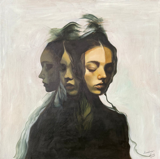 18 / Anastasia Sergeevna - Fragmentación Interior / Óleo sobre Tela - 80 x 80 cm