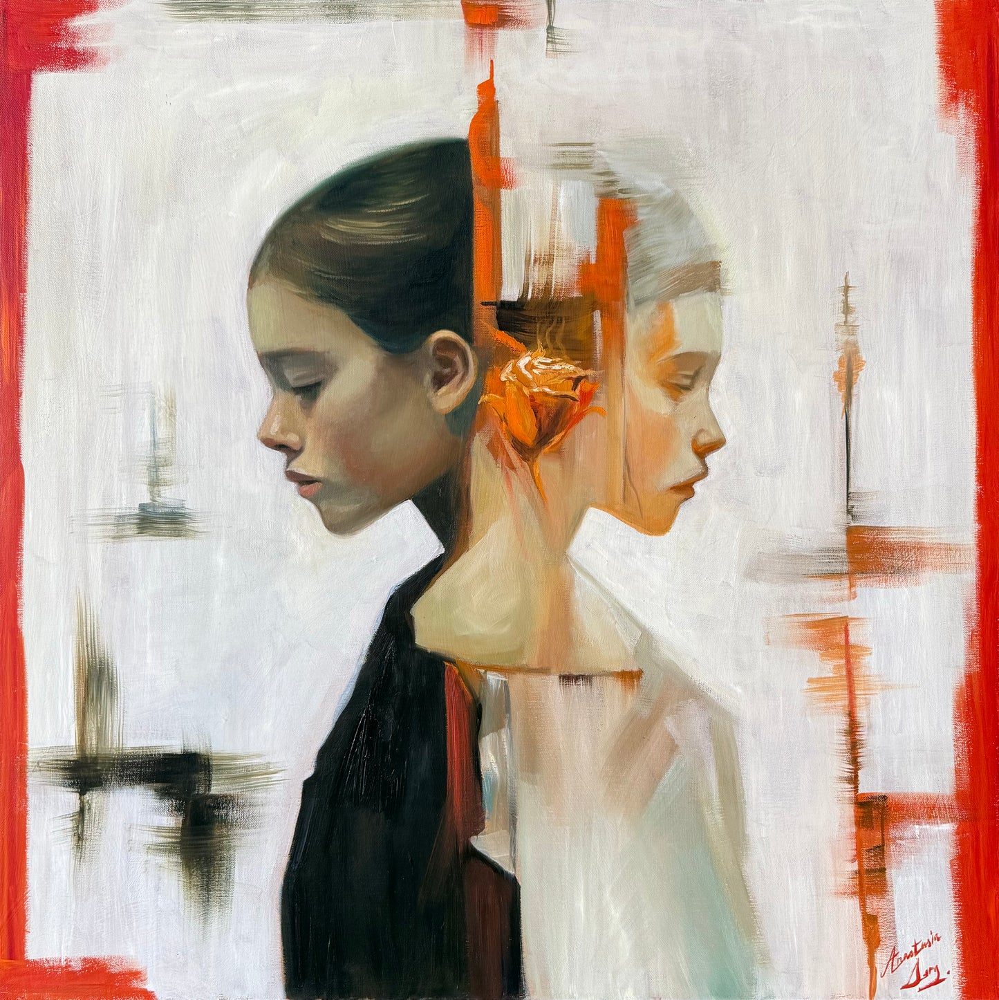10 / Anastasia Sergeevna - Floreciendo / Óleo sobre Tela - 80 x 80 cm
