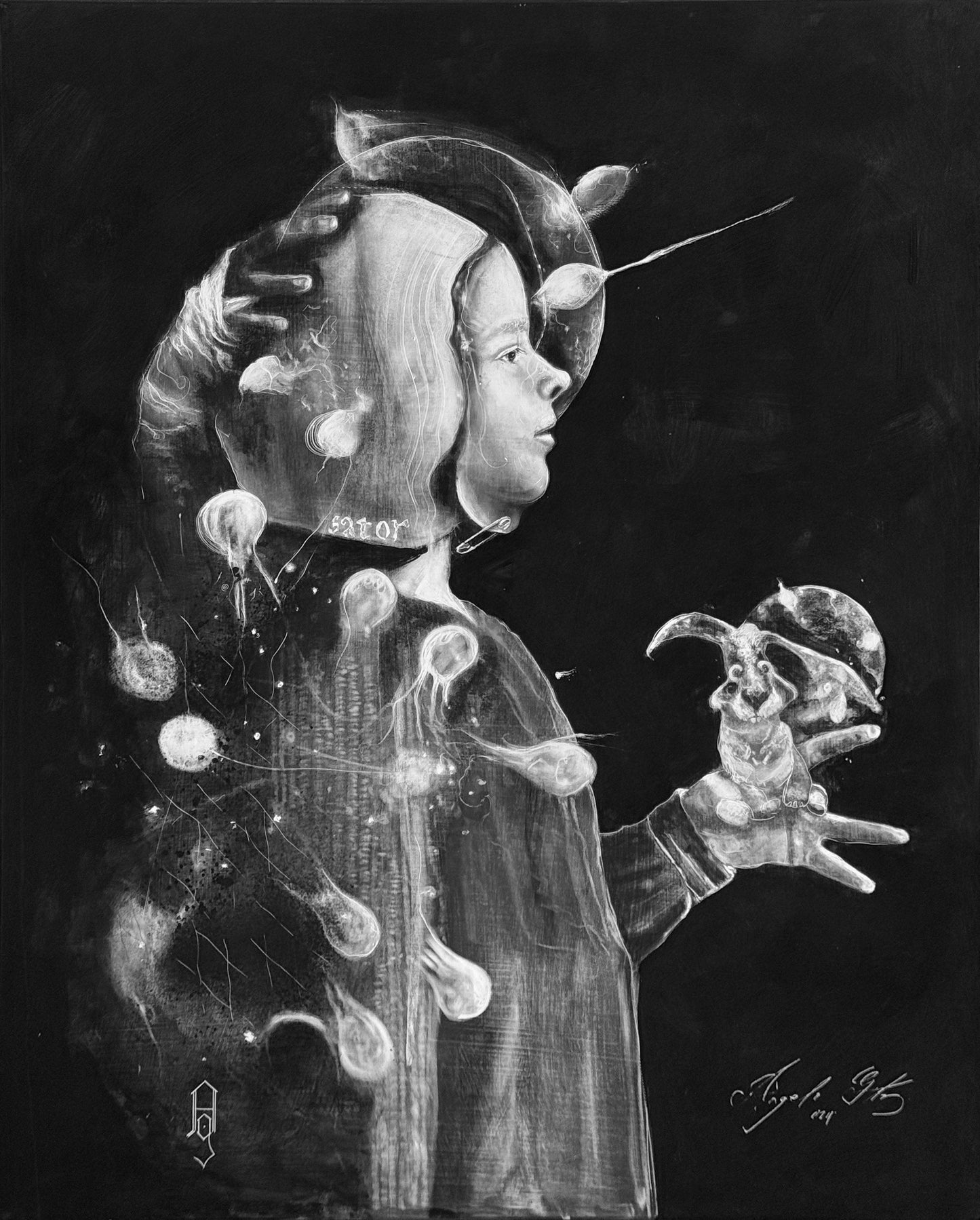 07 / Angelo Gutiérrez - Imaginación idílica / Mixta sobre madera - 100 x 80 cm
