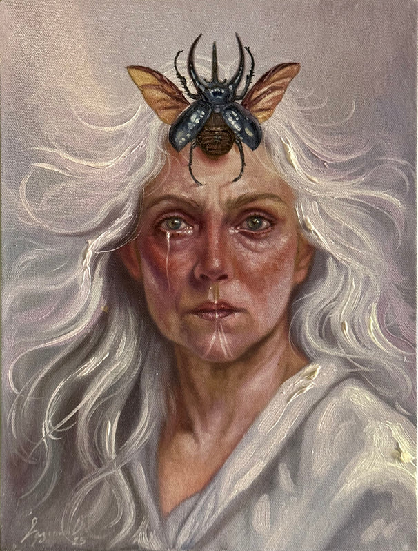 Rosario Lazcano – La última postura busca el cielo / Óleo sobre tela – 30 x 40 cm – 1/1