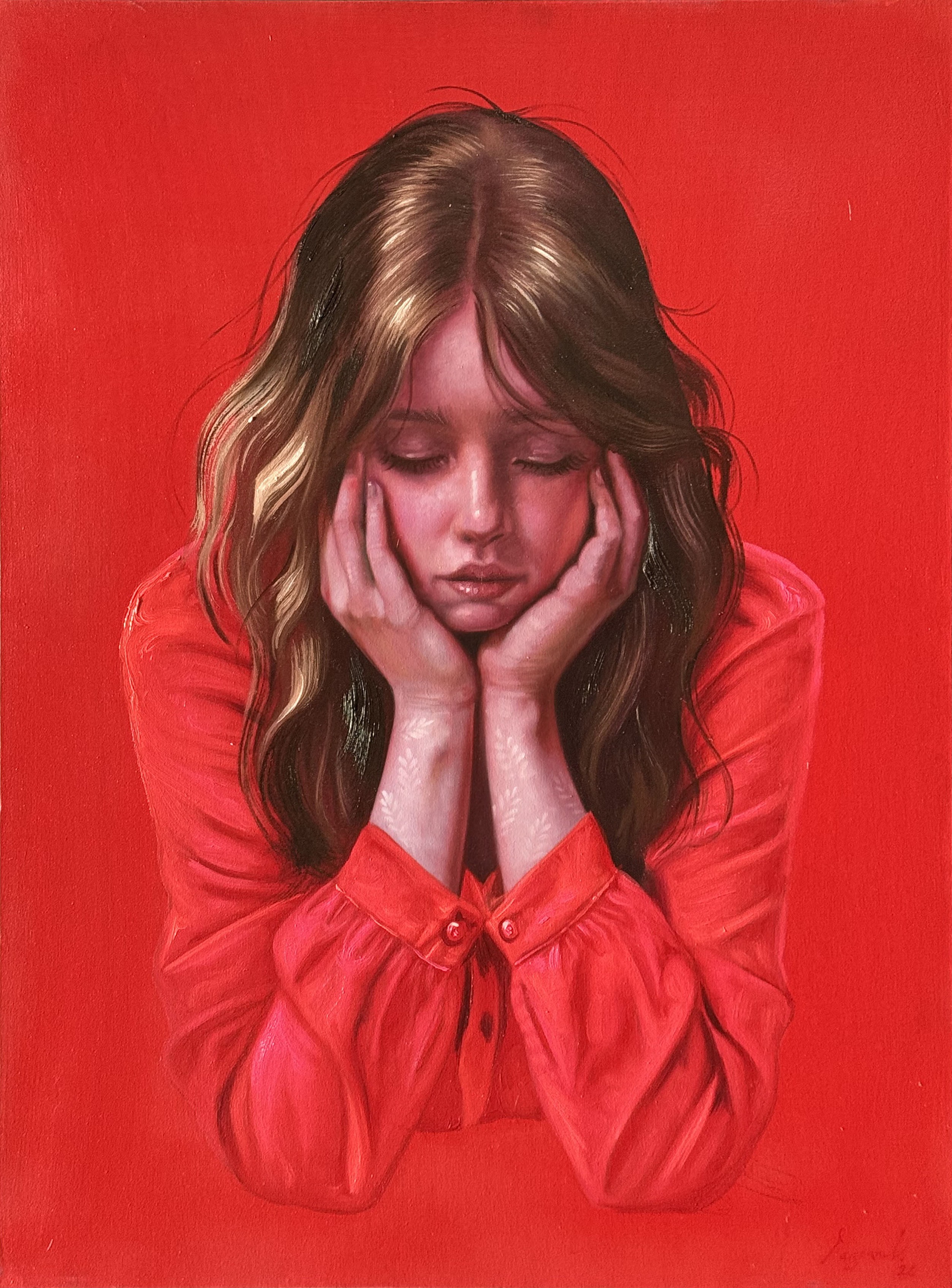 Rosario Lazcano – Saturación carmesí / Mixta sobre lienzo – 60 x 80 cm – 1/1