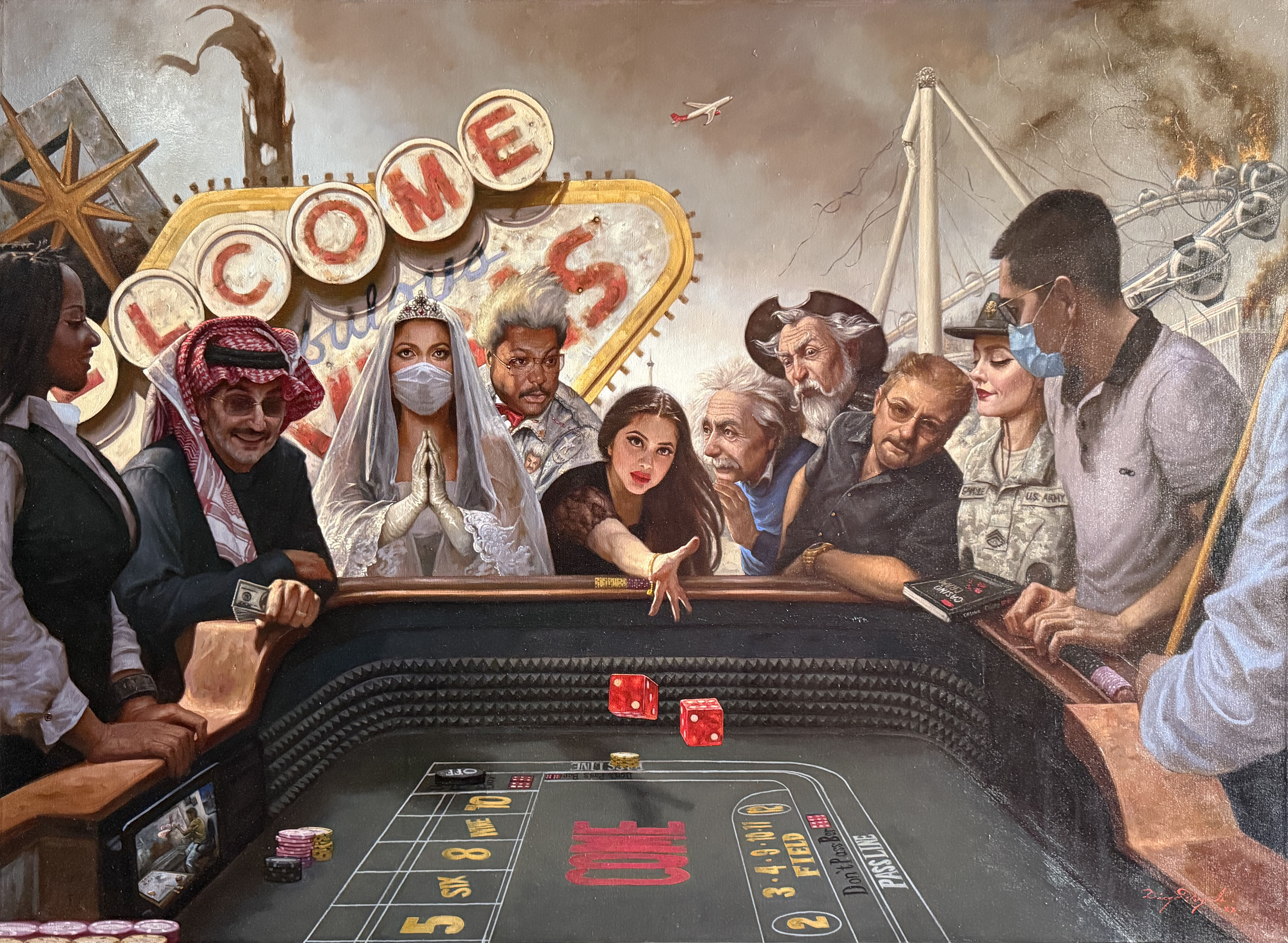 Diego Ayala – Asi en la tierra como en el juego / Óleo sobre tela – 180 x 150 cm – 1/1