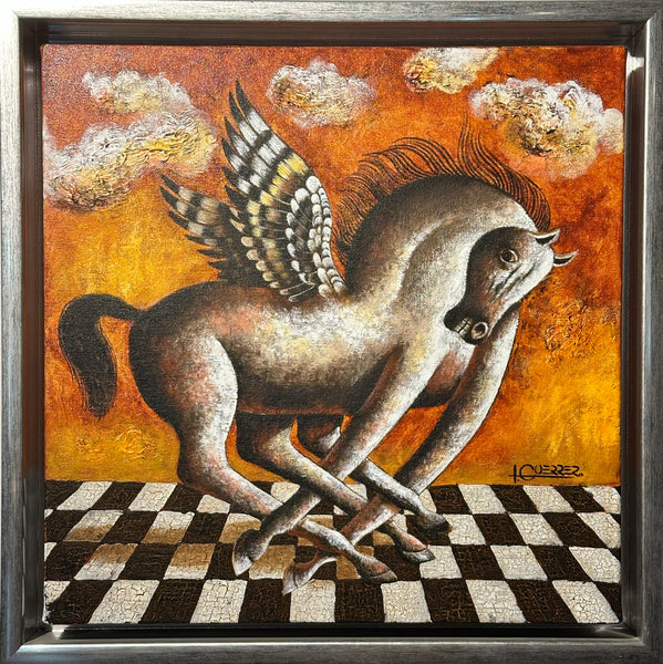 Ignacio Guerrero – Pegaso atrabancado (De la serie caballitos de ensueño) / Acrílico sobre tela – 40 x 40 cm – 1/1