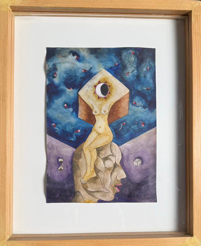 Esteban Arévalo – Pensando en ti / Acuarela  sobre Papel – 30 x 20 cm – 1/1