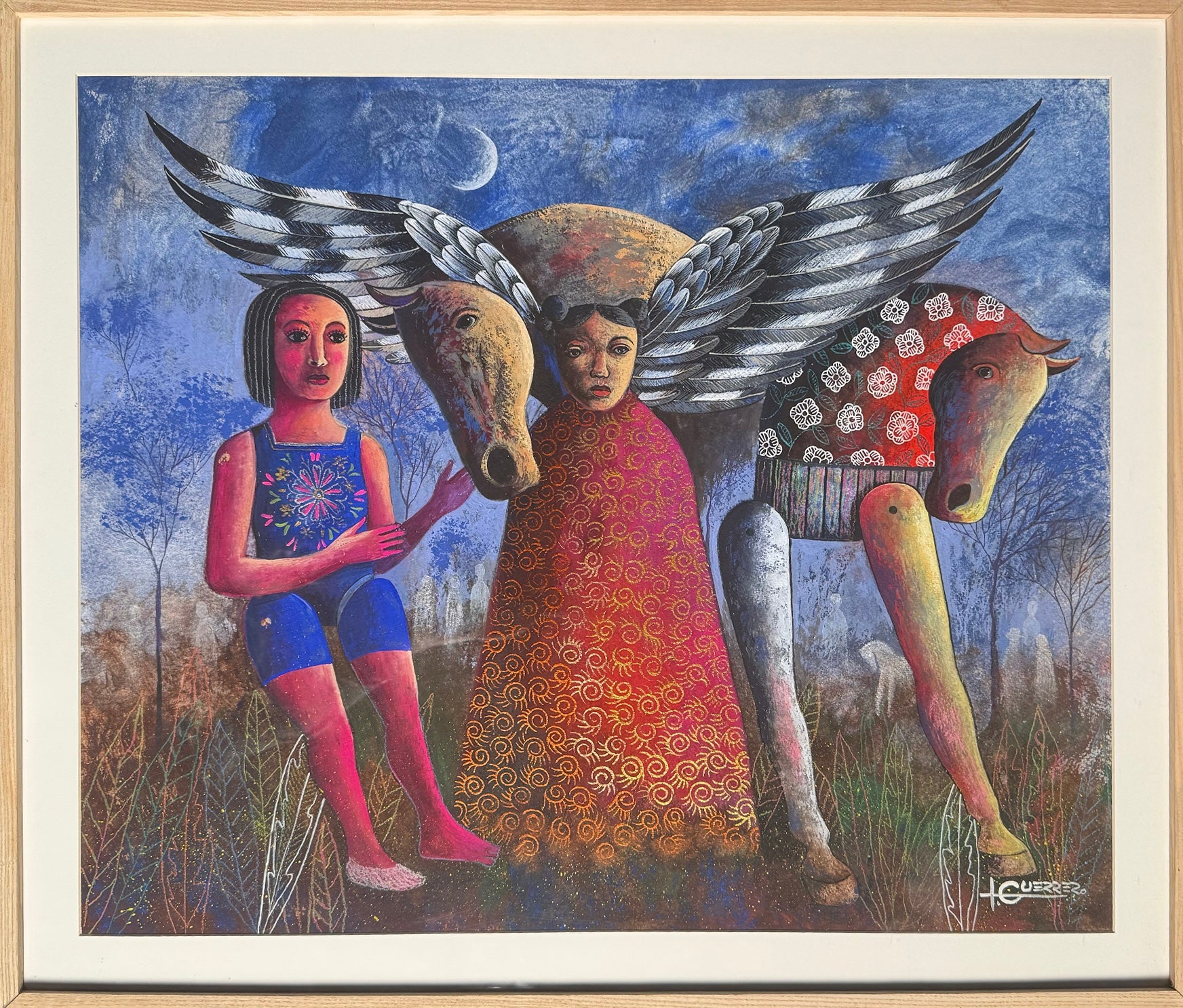 Ignacio Guerrero – Personajes del bosque /  goauche  sobre papel – 49 x 59 cm – 1/1