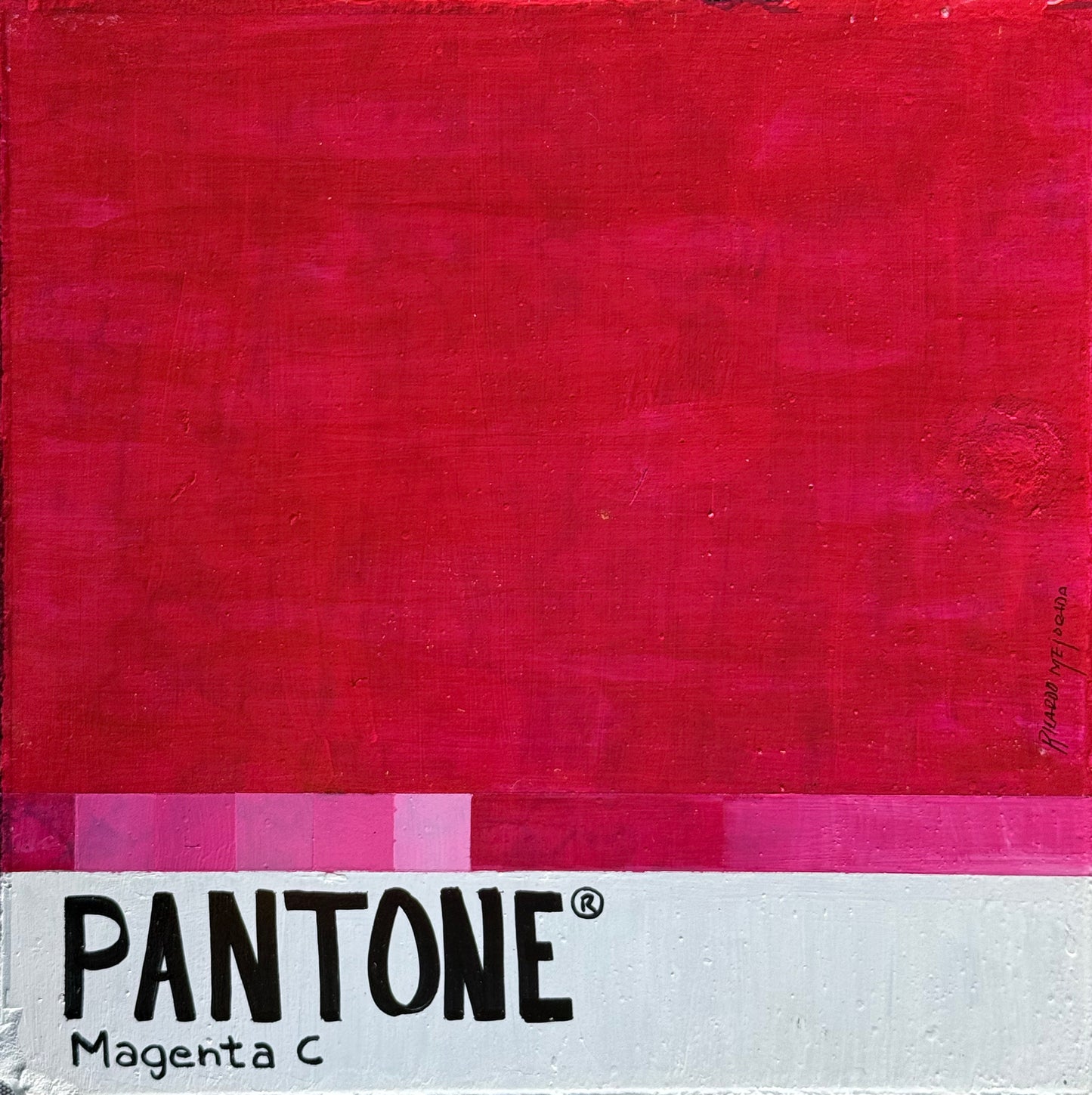 Ricardo Mejorada – Magenta C / Acrílico sobre mosaico vintage histórico – 26 x 26 cm – 1/1