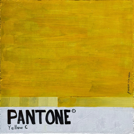 Ricardo Mejorada - Yelow C / Acrílico sobre mosaico vintage historico - 26 x 26 cm