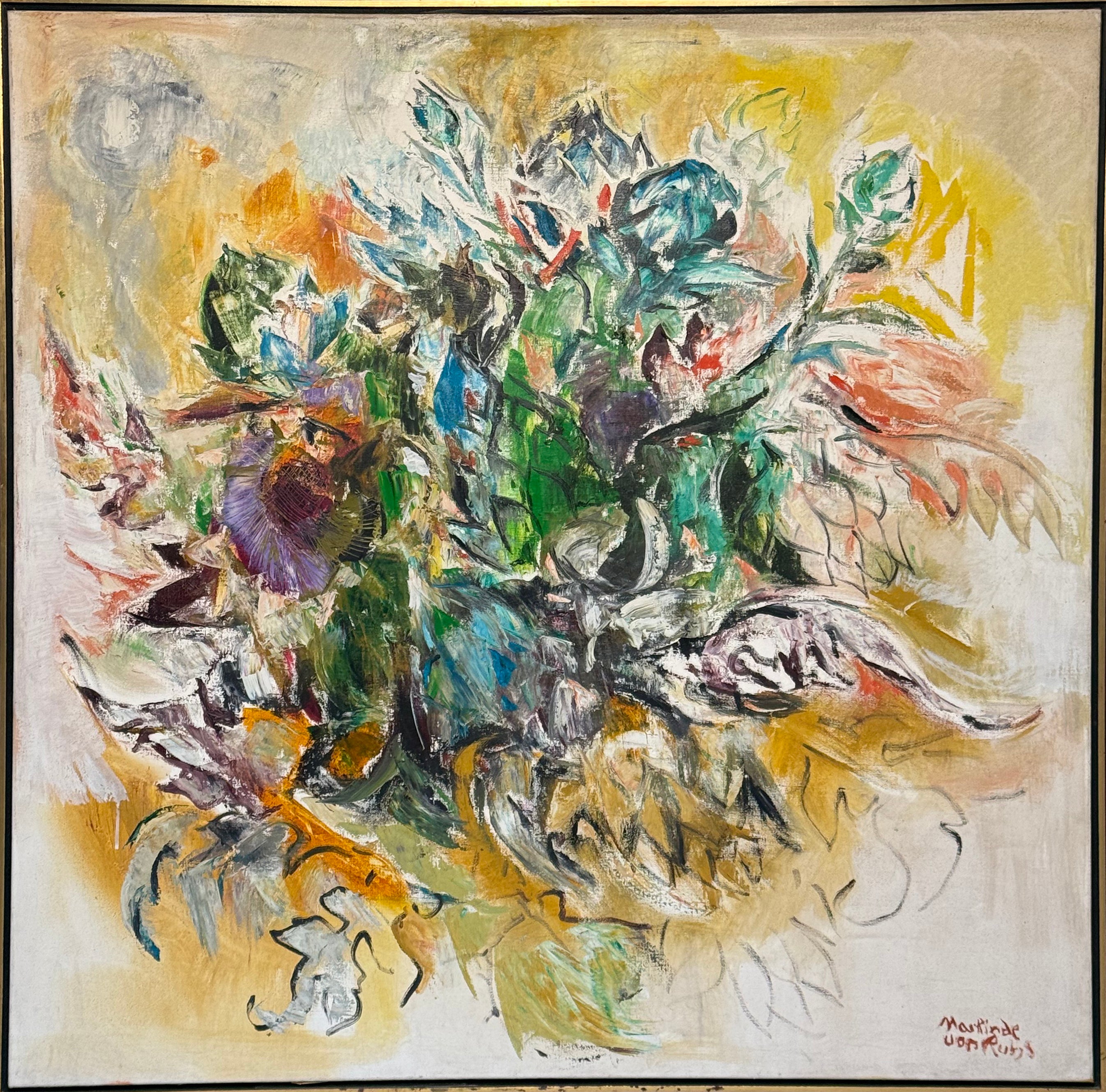 Marlinde Von Ruhs – Alcachofas / Óleo  sobre tela – 120 x 120 cm – 1/1