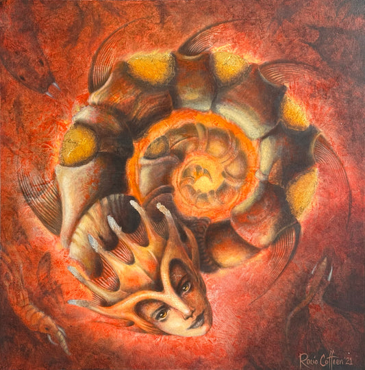 Lote 47 - Rocío Coffeen - Aguijón de insomnio / Óleo sobre tela - 60 x 60 cm