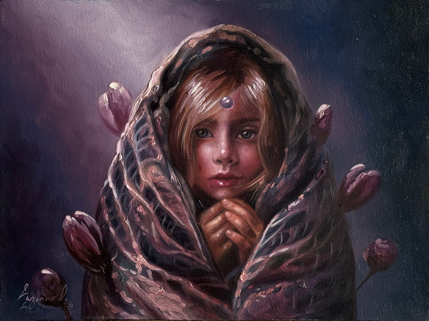 Lote 02 - Rosario Lazcano - Cobijo / Óleo sobre tela - 30 x 40 cm