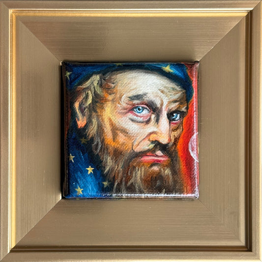 Lote 35 - Antonio Fajama - Veterano Nahual / Óleo sobre tela - 7 x 7 cm