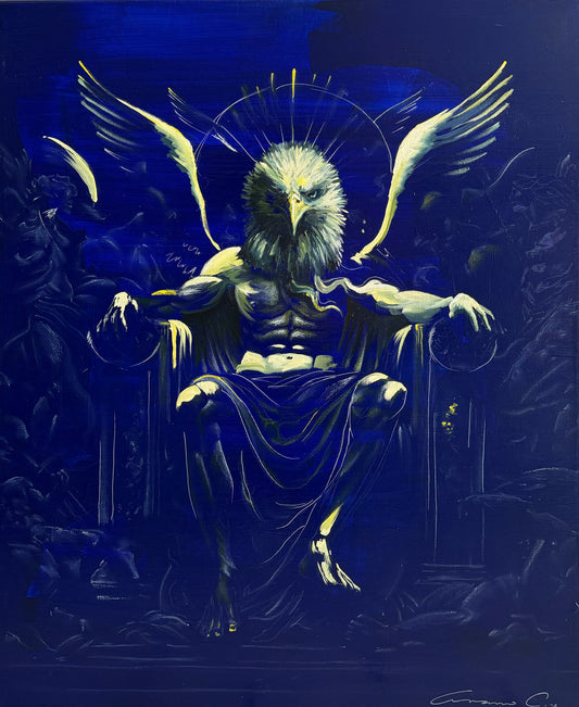 Lote 21 - Aram Cortes - Soberano de la noche azul  / Óleo sobre tela - 80 x 60 cm