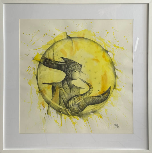 Lote 50 - Bautista Comala - Música del cosmos / Acuarela y grafito sobre papel - 64 X 64 cm