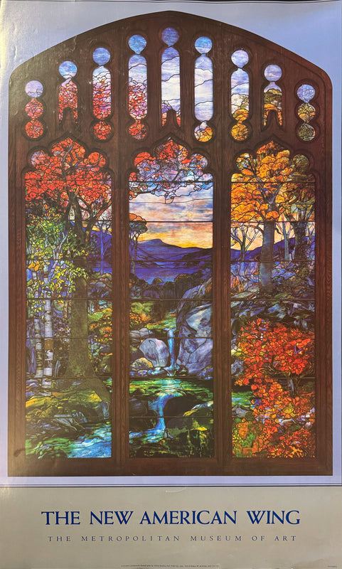 Tiflany Studios, New Yok City, 1923 – Autumn Landscape / Impresión offset a color sobre papel – 91 x 61 cm – Gráfica vintage museográfica · 1987, The Metropolitan Museum of Art - The new american wing