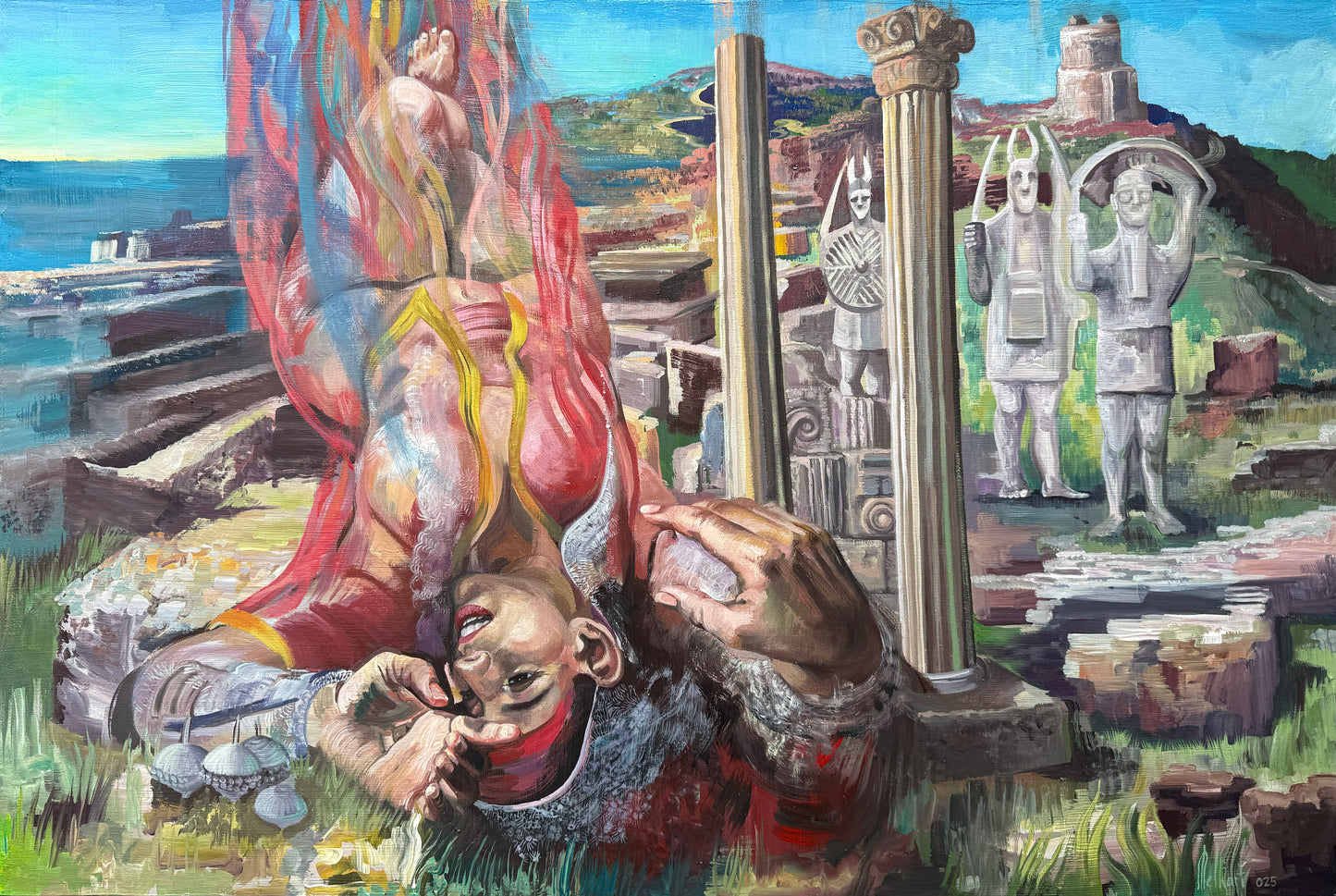 Pieza 50 - Homero Regla - "Comunion umbilical"  (diptico) / acrilico sobre tela - 160X120 c/u 80 X120