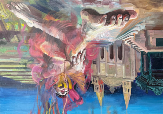 Pieza 50 - Homero Regla - "Comunion umbilical"  (diptico) / acrilico sobre tela - 160X120 c/u 80 X120