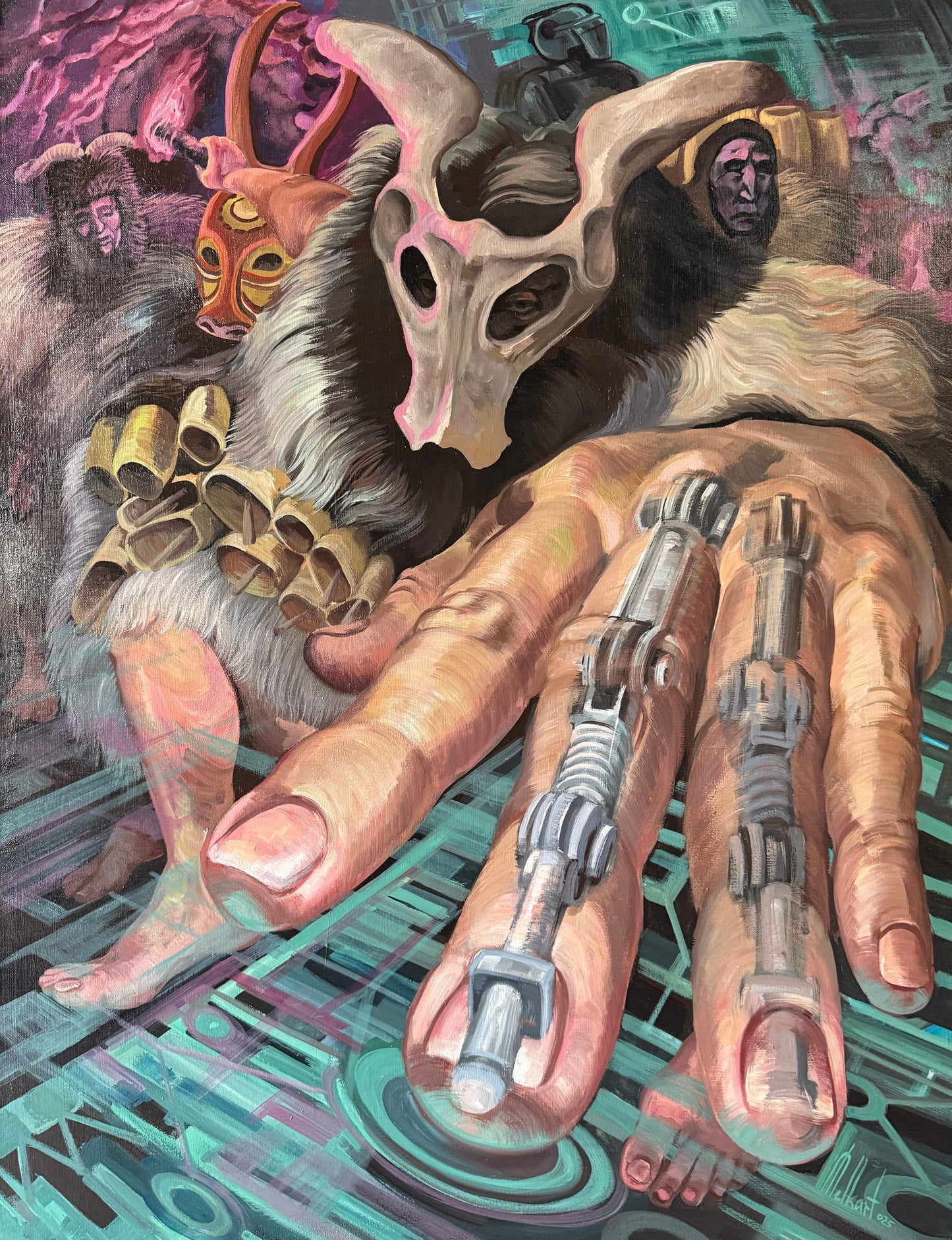 Pieza 30 - Homero Regla - "Las eras mezcladas" / acrilico sobre tela - 130 x 100 cm