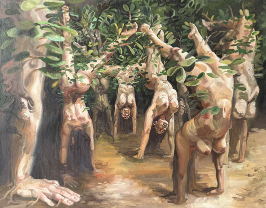 Pieza 48 - Homero Regla - "Mujer -arboleda" / óleo sobre tela - 72 x 92 cm