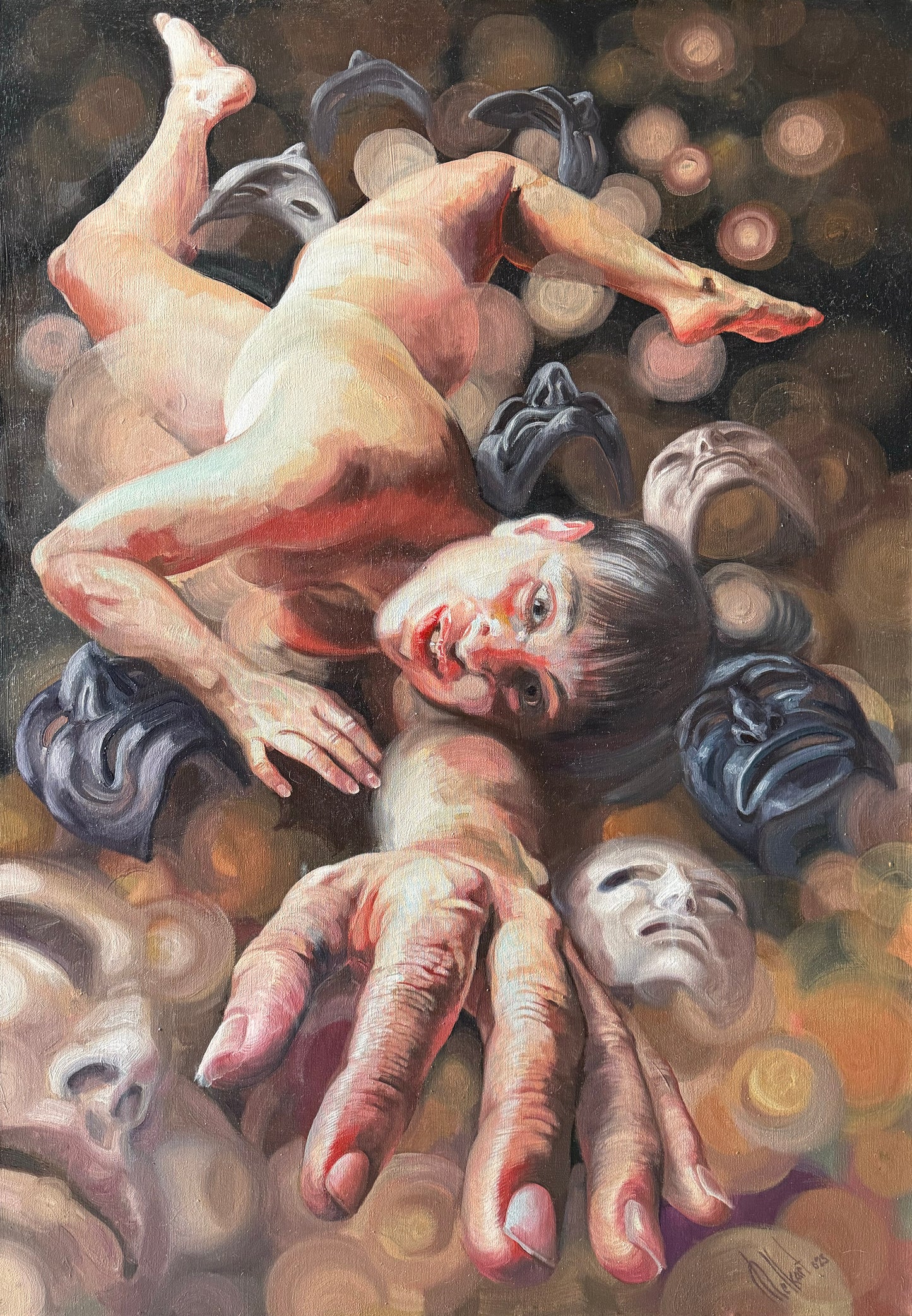 Pieza 43 - Homero Regla - "Entre el bien y el mal" / acrilico sobre tela - 120 x 80 cm