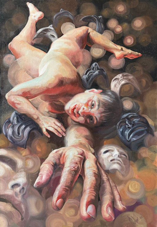 Pieza 43 - Homero Regla - "Entre el bien y el mal" / acrilico sobre tela - 120 x 80 cm