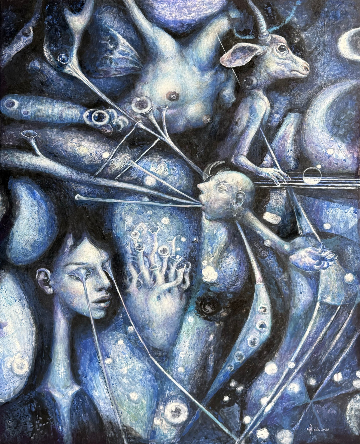 Pieza 79 - Israel Zzepda - "Melodia Nocturna" / acrilico sobre tela - 103 x 75 cm