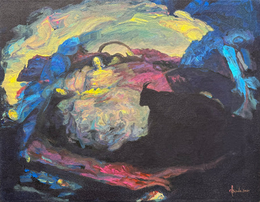 Pieza 71 - Israel Zzepda - "Alma de oro" / acrilico sobre tela - 60 x 47 cm