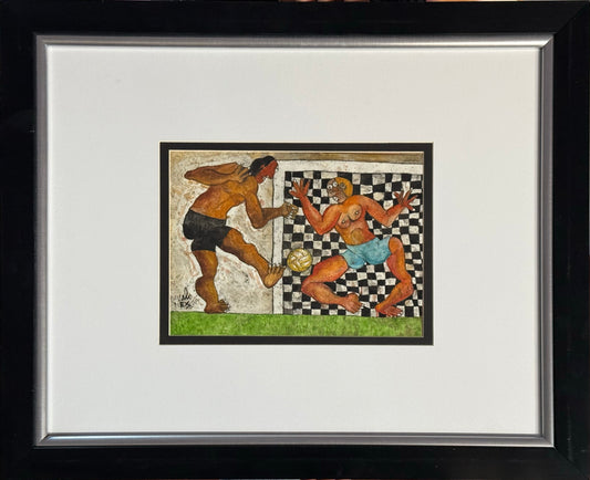 Javier Arévalo - Marcar un gol es como hacer el amor / Acuarela sobre papel - 23 x 30 cm
