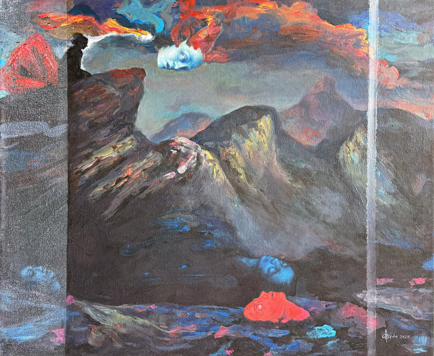 Pieza 72 - Israel Zzepda - "Cuando respira la montaña" / acrilico sobre tela - 75 x 65 cm