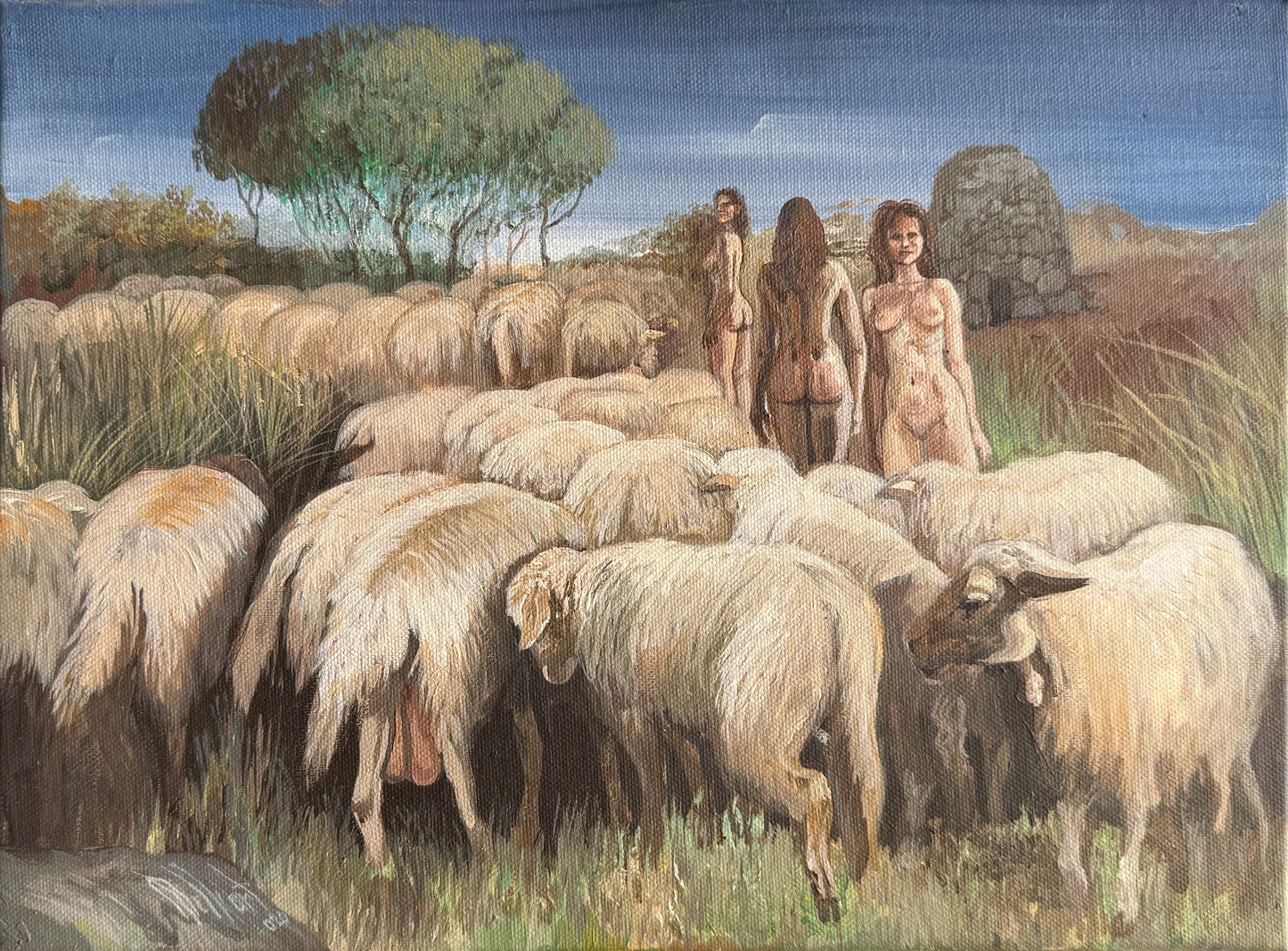 Pieza 33 - Homero Regla - "Recolección" / acrilico sobre tela - 50 x 60 cm