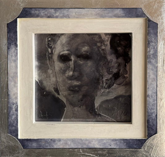 Pieza 82 - Israel Zzepda - "alma sarda" / tinta fuego sobre aluminio - 20 x 24 cm