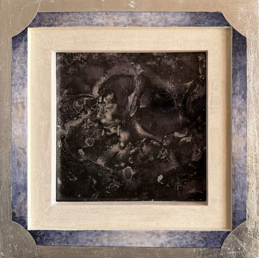 Pieza 91 - Israel Zzepda - "salamandra de mi atencion" / tinta fuego sobre aluminio - 18 x 19 cm