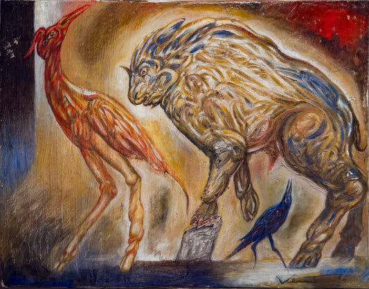 Pieza 21 - Daniel Kent - Teatro del absurdo / Fresco - 70 x 100 cm