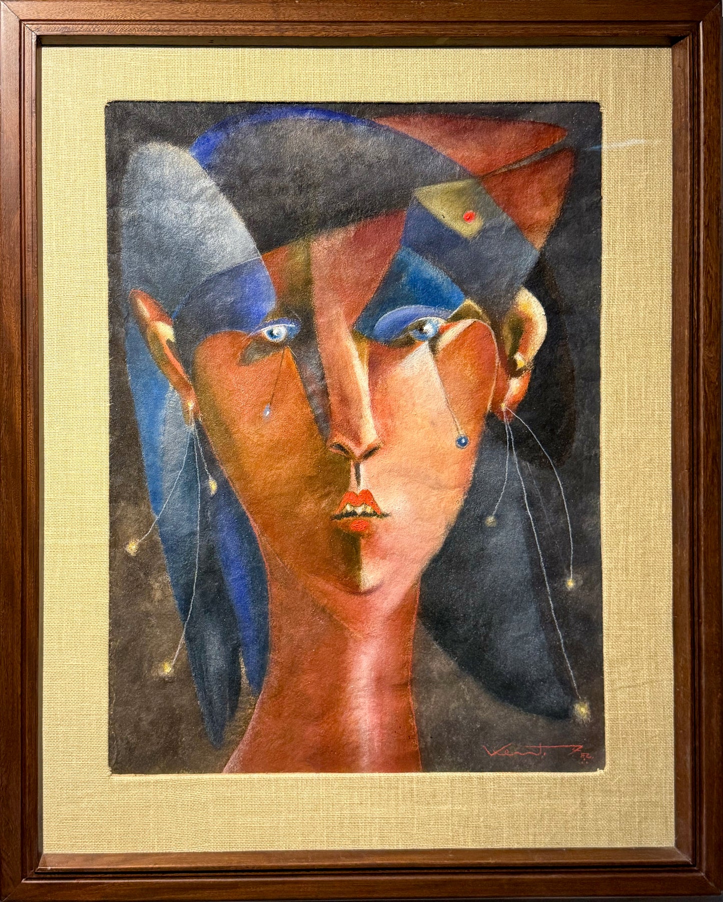 Pieza 23 - Daniel Kent - Lacrimosa / Acrílico sobre papel Amate - 75 x 55 cm
