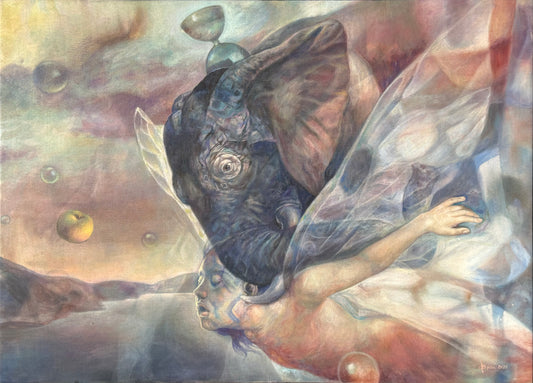 Pieza 60 - Israel Zzepda - "Migrantes sobre el mediterráneo" / acrilico sobre tela - 80 x 100 cm